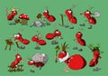 Cartoon Red Ants. Royalty Free Stock Photo