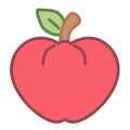 Cartoon Red Apple Emoji Icon Isolated Royalty Free Stock Photo