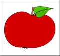 Cartoon red apple icon. Fruit vector illustration isolated on white Royalty Free Stock Photo