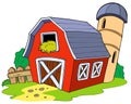 Cartoon red barn