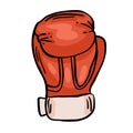 Cartoon red boxing glove icon, front and back. Isolated vector illustration Royalty Free Stock Photo