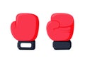 Cartoon red boxing glove icon, front and back. Isolated vector illustration. Royalty Free Stock Photo