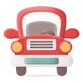 Cartoon Red Car Front View 3D Icon Vector Royalty Free Stock Photo