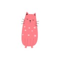 Cartoon red cat with star motif