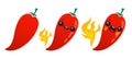 Cartoon red chilli pepper with flame for Mexican or Thai food Royalty Free Stock Photo