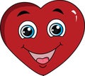 Cartoon red heart love symbol