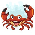 Cartoon red crab isolated on white background Royalty Free Stock Photo