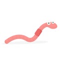 Cartoon red earthworm