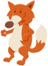 Cartoon red fox comic animal character