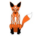 Cartoon red fox vector illustration