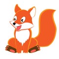 Cartoon red fox on a white background. Royalty Free Stock Photo