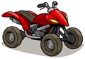 Cartoon red modern offroad quad motorbike