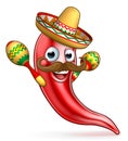 Spicy Red Pepper Mexican Cartoon Mascot Royalty Free Stock Photo