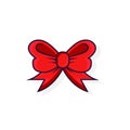 Cartoon red ribbon. Vector Illustration Isolated On white Background Royalty Free Stock Photo