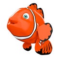 Cartoon Red Sea Clownfish. 3d Rendering Royalty Free Stock Photo