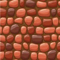 Cartoon red stone texture, vector seamless background Royalty Free Stock Photo