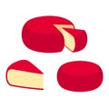 Cartoon red wax Edam cheese set