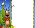 Cartoon Reindeer Border 2 Royalty Free Stock Photo