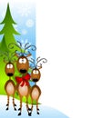 Cartoon Reindeer Border Royalty Free Stock Photo