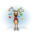 Cartoon Reindeer Ornaments Royalty Free Stock Photo