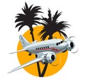 Cartoon Retro Airplane Royalty Free Stock Photo