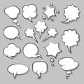 Cartoon Retro Blank Speech Bubble Set