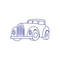 Cartoon Retro Car on white background. Vector