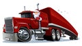Cartoon retro Christmas truck