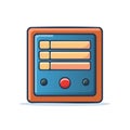 Cartoon retro computer interface with multiple windows and control buttons Royalty Free Stock Photo
