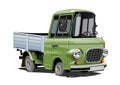 Cartoon retro delivery or cargo truck isolated