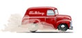Cartoon retro delivery van Royalty Free Stock Photo