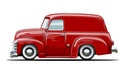 Cartoon retro delivery van Royalty Free Stock Photo