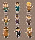 Cartoon retro gentleman stickers