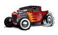Cartoon retro hot rod isolated on white background Royalty Free Stock Photo