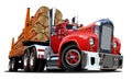 Cartoon retro logging truck Royalty Free Stock Photo