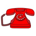 Cartoon Retro Rotary Telephone
