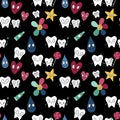 Cartoon retro seamless teeth pattern for wrapping paper and kids clothes print and doctors packaging