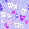 Cartoon retro seamless teeth pattern for wrapping paper and kids clothes print and doctors packaging