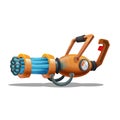 Cartoon retro space blaster, ray gun, laser weapon.