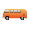 Cartoon retro van illustration, vector bus Royalty Free Stock Photo