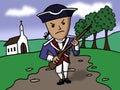 Cartoon Revolutionary War Minute Man