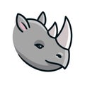 Cartoon rhino head Royalty Free Stock Photo