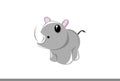 Cartoon Rhino Vector Illustration.