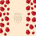 cartoon ringo ame, japanese food frame border background