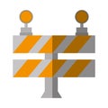 cartoon road barrier stop warning light