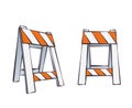 Cartoon Road Barriers Royalty Free Stock Photo