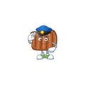 A cartoon of roasted beef dressed as a Police officer