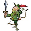 Cartoon Robin Hood with a sword