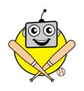 Cartoon Robot Baseball Mascot