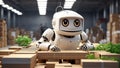 Cute cartoon robot boxes works service innovation packaging character